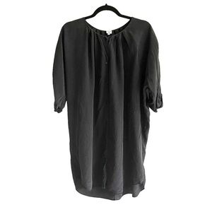ARITZIA Wilfred Silk Button Front Midi Dress Black L